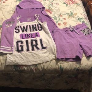 2piece sleeveless hoodie w/ tanktop&matchingshorts
